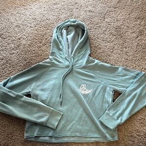 Roxy teal cropped hoodie